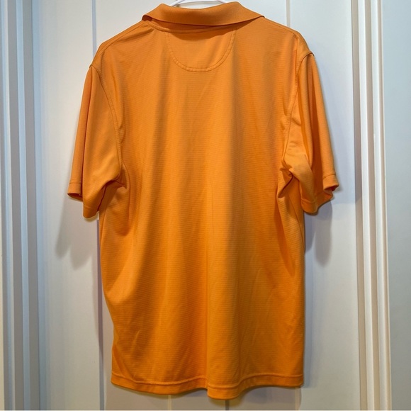 Greg Norman Five Iron Golf Polo Shirt Bright Orange Shark Logo Play Dry Large - Picture 5 of 8